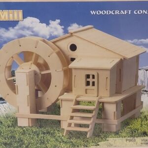 3D Wooden Puzzle Water Mill Woodcraft Construction 3D Wood Kit- NEW & Sealed